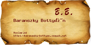 Baranszky Bottyán névjegykártya